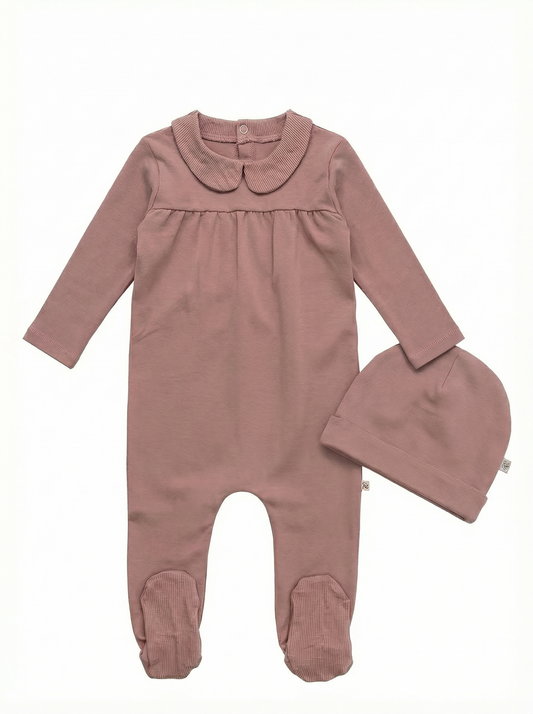 Mauve Classic Collar Footie Set