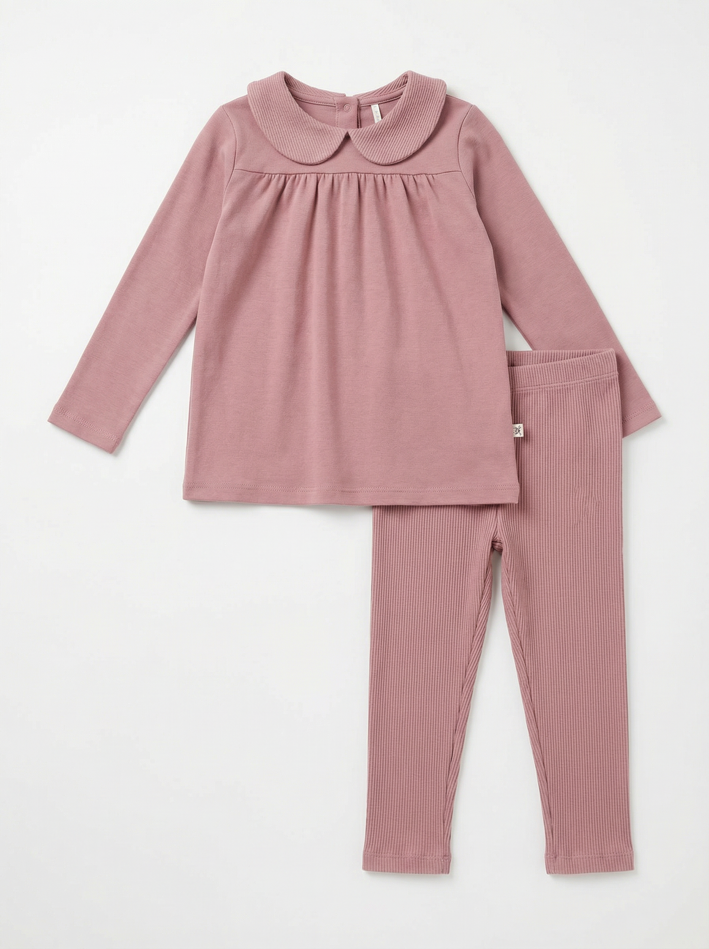 Mauve Classic Collar Loungewear Set