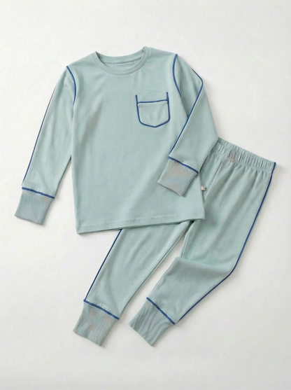 Blue Piping Pajama set