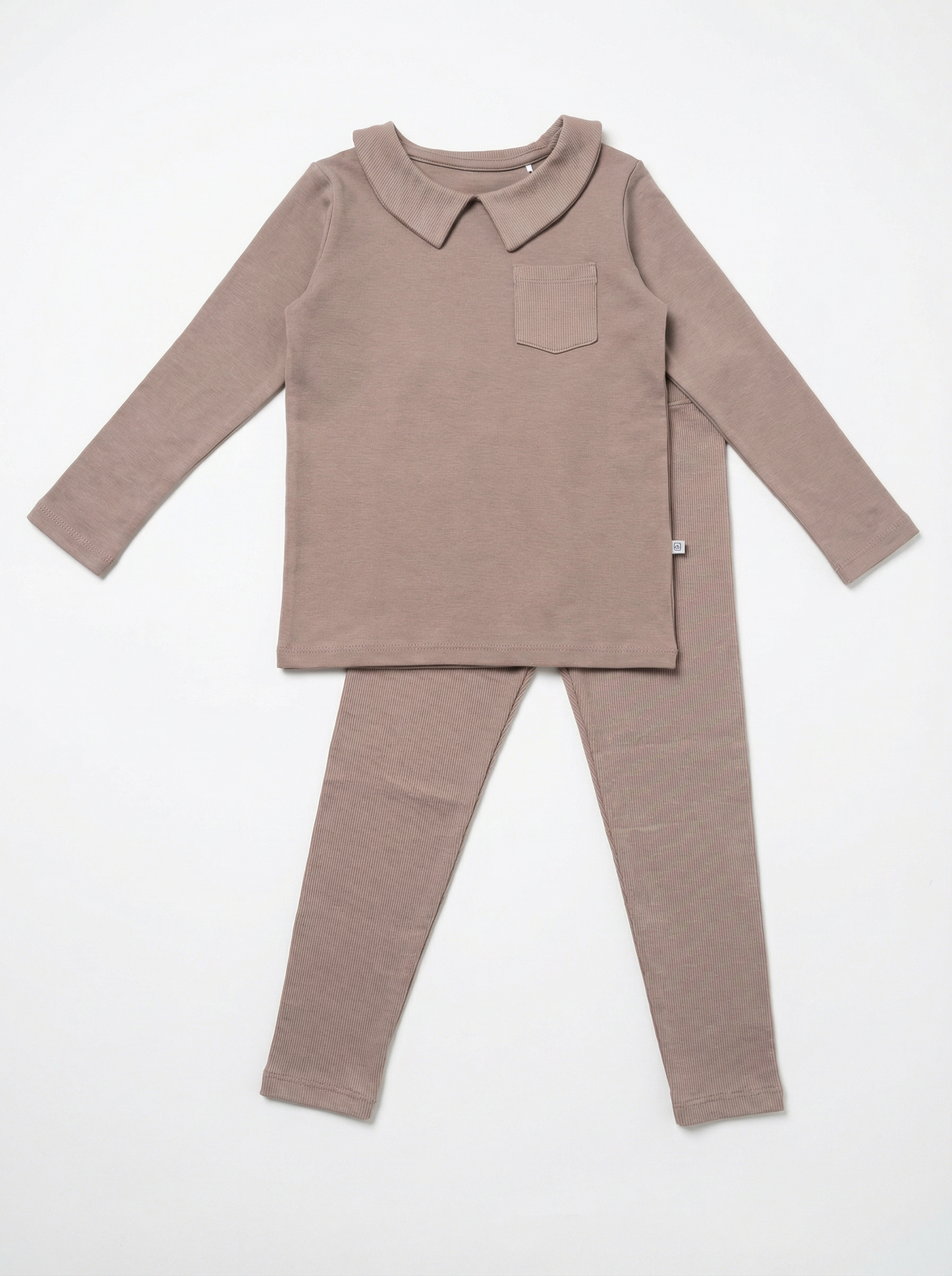 Taupe Classic Collar Loungewear Set