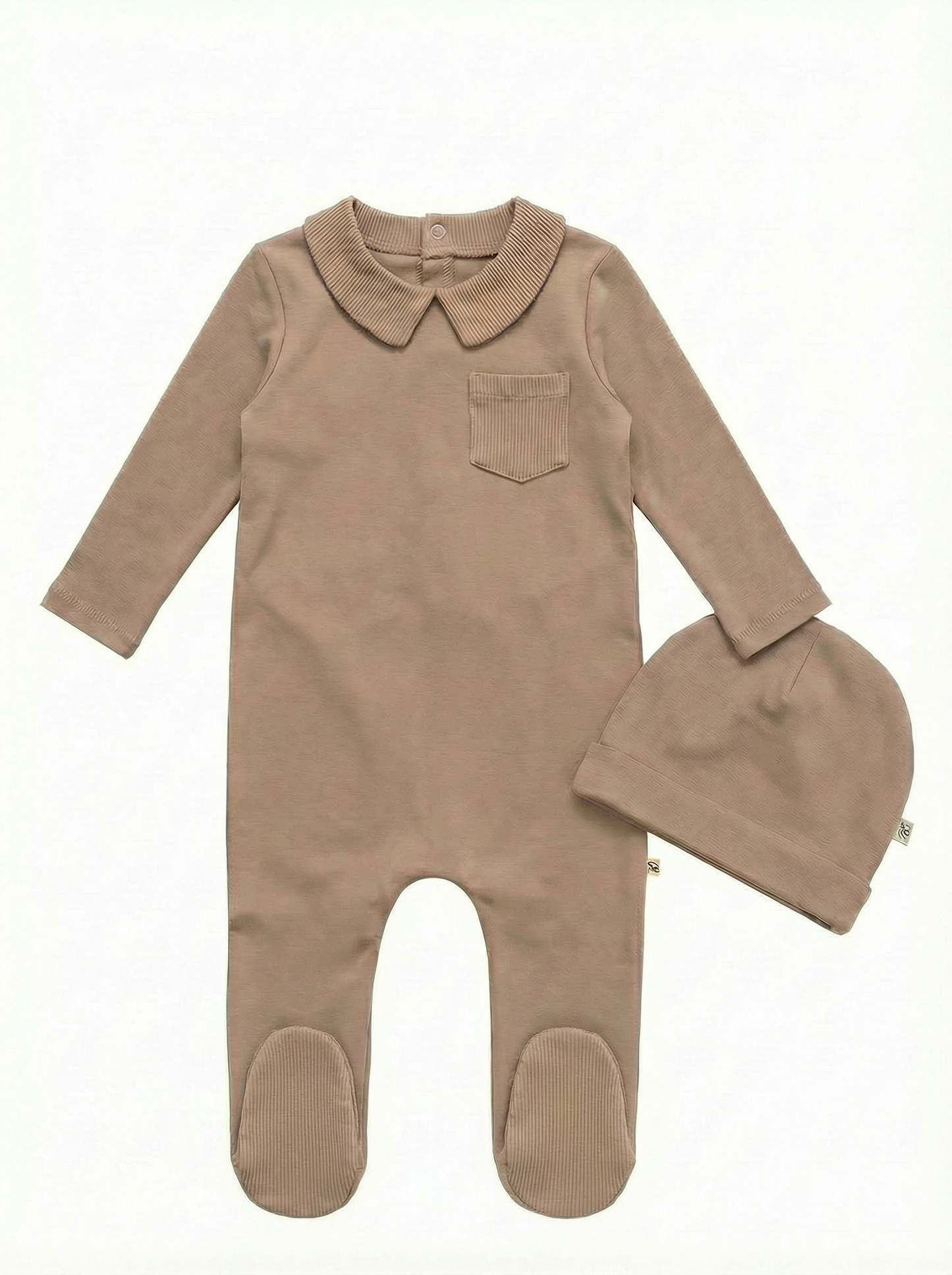 Taupe Classic Collar Footie Set
